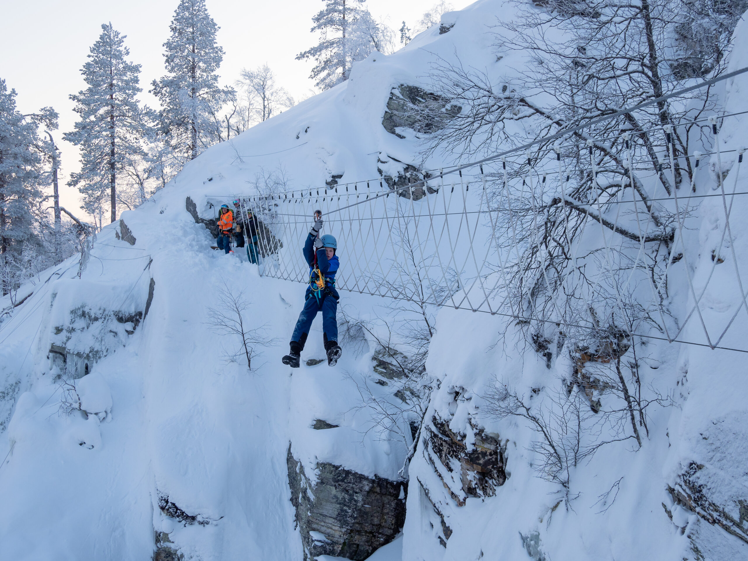 Zipline in Lapland, Winter